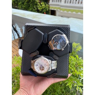 Hộp xoay đồng hồ cơ Hộp đựng đồng hồ 3 chiếc Tự động lên cót với chế độ xoay lắc tự động