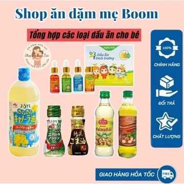 Tổng hợp dầu ăn cho bé _ dầu olive, dầu mè, dầu hạt óc chó, hạt cải...