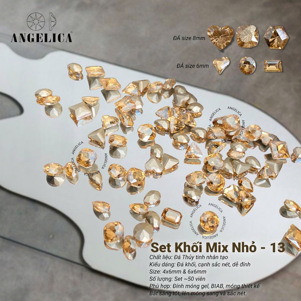 Set Đá Khối Size Mini ( 4 -6mm ) ANGELICA - Đá Nail Cao Cấp