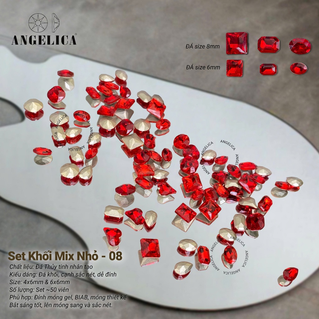 Set Đá Khối Size Mini ( 4 -6mm ) ANGELICA - Đá Nail Cao Cấp