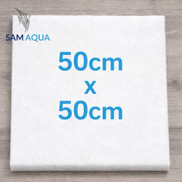 Bông lọc nước trắng size 50x50x3cm – Vật liệu lọc bể cá dày, bền, lọc sạch cặn mịn