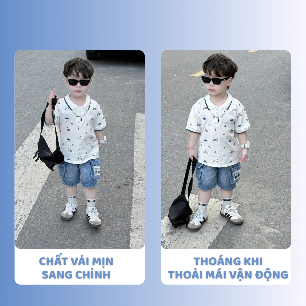 [À ƠI SHOP] T55- bộ polo ô tô xương rồng mặt trời- a116.827