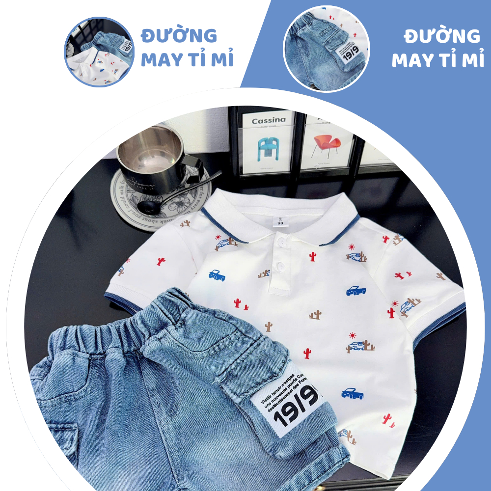[À ƠI SHOP] T55- bộ polo ô tô xương rồng mặt trời- a116.827