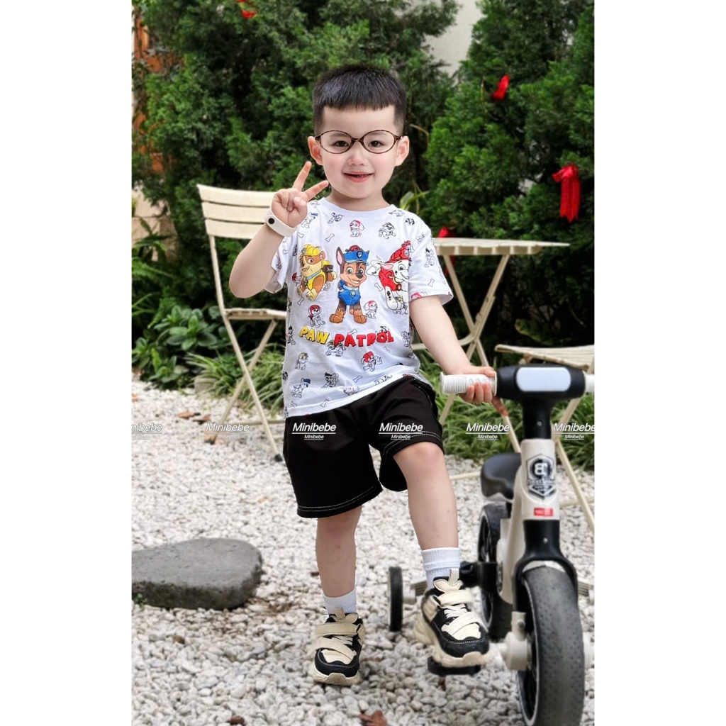 [À ƠI SHOP] T58- bộ cộc áo trắng full chó cứu hộ- a117.1737