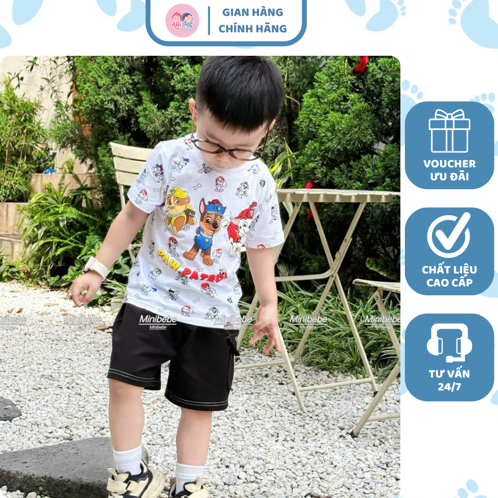 [À ƠI SHOP] T58- bộ cộc áo trắng full chó cứu hộ- a117.1737