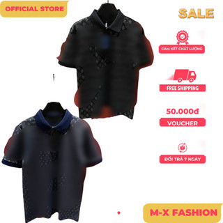 ÁO polo nam cổ tròn họa tiết tay ngắn phong cách trẻ trung chuẩn from