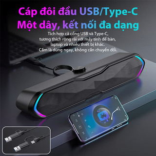 Loa Bluetooth Công Suất Lớn LT-30 Âm Thanh Sống Động Loa Bluetooth Máy Tính Gaming Để Bàn  Led RGB Compact Design