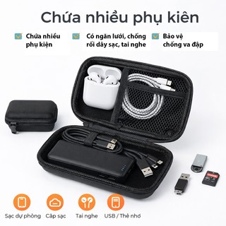 Hộp Đựng Phụ Kiện Công Nghệ Cao Cấp Chống Sốc – Đựng Dây Sạc, Tai Nghe, Sạc Dự Phòng Gọn Gàng Tiện Lợi