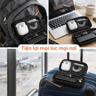Hộp Đựng Phụ Kiện Công Nghệ Cao Cấp Chống Sốc – Đựng Dây Sạc, Tai Nghe, Sạc Dự Phòng Gọn Gàng Tiện Lợi