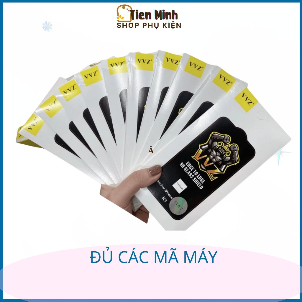 Kính Cường Lực Chính Hãng VVZ-K1 Chất Lượng Cao Cho I.phone từ 7/8 đến 16Pormax
