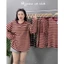 Áo Thun Bigsize Kẻ Sọc Ngang Form Rộng Cho Nữ Chubby Vải Cotton Co Giãn Thoáng Mát A311