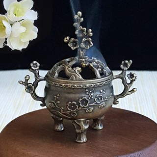 Lư hương thơm Đài ba chân Mai Hoa Mini đốt trầm-Lư hương Mai Hoa đài ba chân đốt trầm cỡ bé-Vân Mây Cỡ Nhỏ Dùng Nhà
