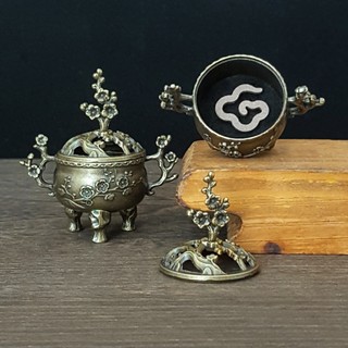 Lư hương thơm Đài ba chân Mai Hoa Mini đốt trầm-Lư hương Mai Hoa đài ba chân đốt trầm cỡ bé-Vân Mây Cỡ Nhỏ Dùng Nhà