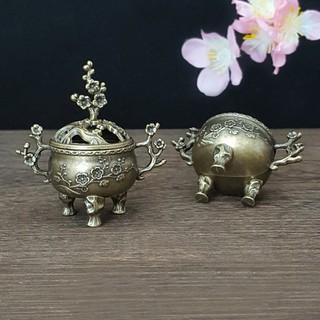 Lư hương thơm Đài ba chân Mai Hoa Mini đốt trầm-Lư hương Mai Hoa đài ba chân đốt trầm cỡ bé-Vân Mây Cỡ Nhỏ Dùng Nhà