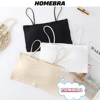 Combo 3 Áo bra su trơn mềm mịn thoáng mát - Set 3 Áo lót 2 dây mảnh mút mỏng tháo rời tiện lợi B8881