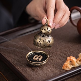 Lư hương Bầu Lộc Trăm Phúc Đĩa thơm hương đốt trầm cỡ bé Lư hương thơm Mini Bầu Lộc Trăm Phúc Vân Mây Dùng Nhà Cỡ Nhỏ