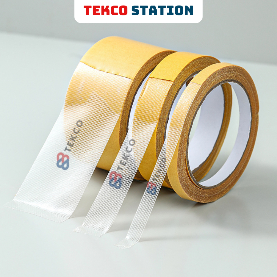 Cuộn 10m Băng Keo 2 Mặt Vải Lưới Siêu Dính - Băng Keo Siêu Dính Không Để lại Vết Keo