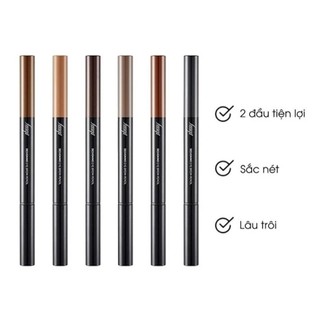 Chì kẻ mày TFS Chì kẻ mày 2 đầu The Face Shop Designing Eyebrow Pencil thiết kế đầu vát, dễ tán lâu trôi - Kosmi Beauty