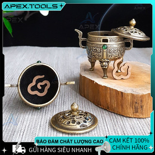 Lư hương thơm Đá Tráng Mini Lư hương Đài Ba Chân Thiên Nguyên đốt trầm cỡ bé Vân Mây Dùng Nhà Cỡ Nhỏ