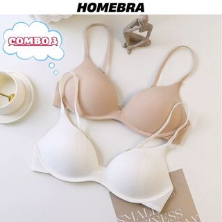 Combo 3 Áo ngực nữ không gọng chất su mềm mại - Set 3 Áo lót nữ mút mỏng dây quai co giãn tốt A239