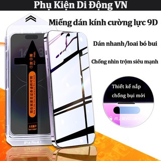 Kính cường lực iPhone 9H HD tự dán không bụi chống vân tay cho iPhone 11 12 13 14 15 16 17 Pro Max XR XS