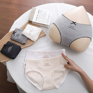 Quần Lót Cotton Nữ Trơn Viền Ren Đính Nơ Bắt Mắt, Quần Chip Mềm Thoáng Đáy 2 Lớp King Shop L-5210