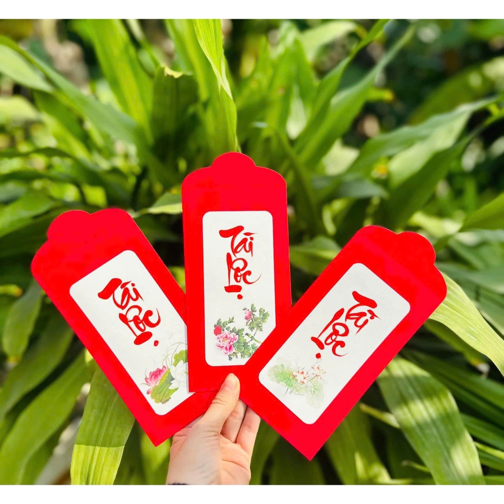 Phôi lì xì trơn viết thư pháp, trang trí đón Xuân, bao lì xì cỡ 9x17cm dày, đỏ tươi và có mùi thơm. Set 10 cái