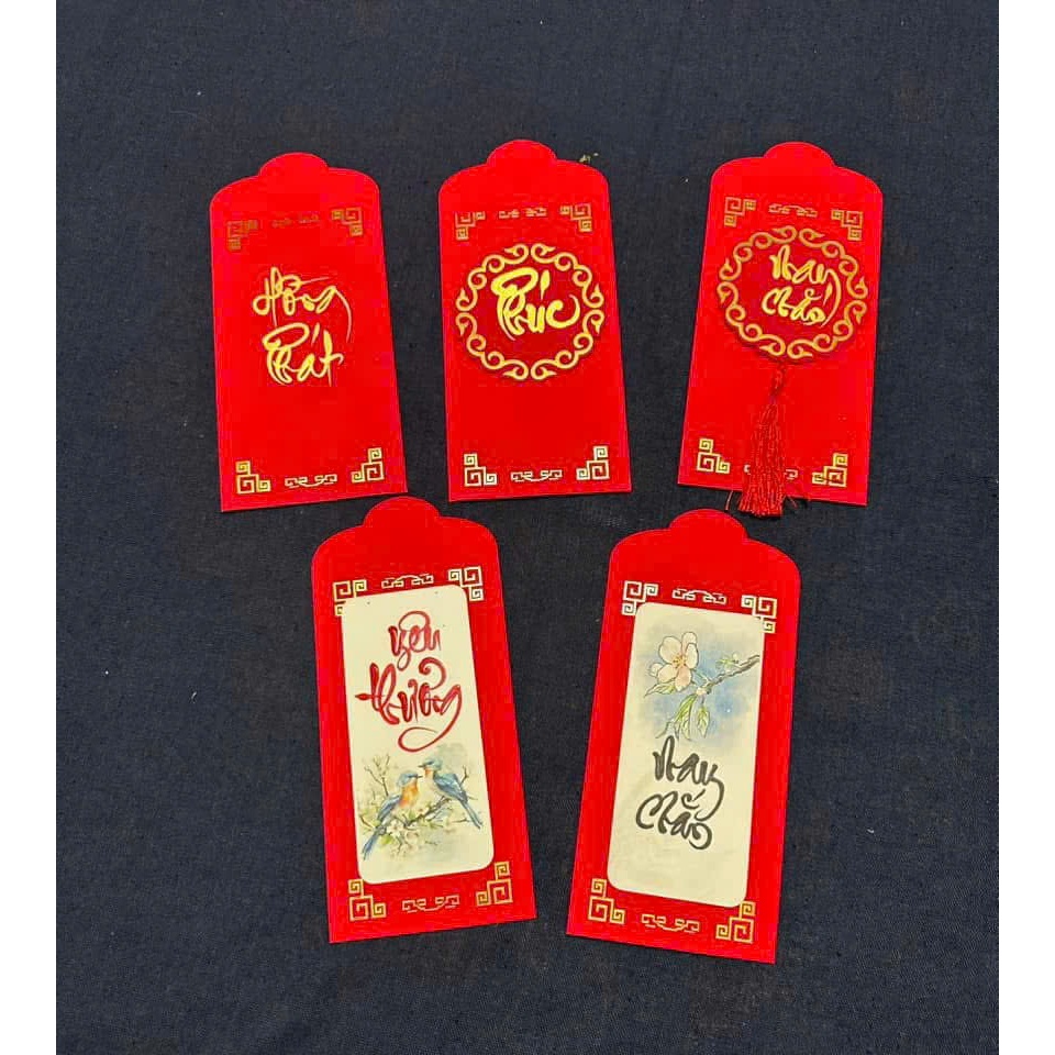 Phôi lì xì trơn viết thư pháp, trang trí đón Xuân, bao lì xì cỡ 9x17cm dày, đỏ tươi và có mùi thơm. Set 10 cái