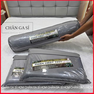 🎋Gối Cao Su Non Than Hoạt Tính Đàn Hồi, Bền Đẹp, Kháng Khuẩn, Không Xẹp Lún _ Chăn Ga Sỉ HCM