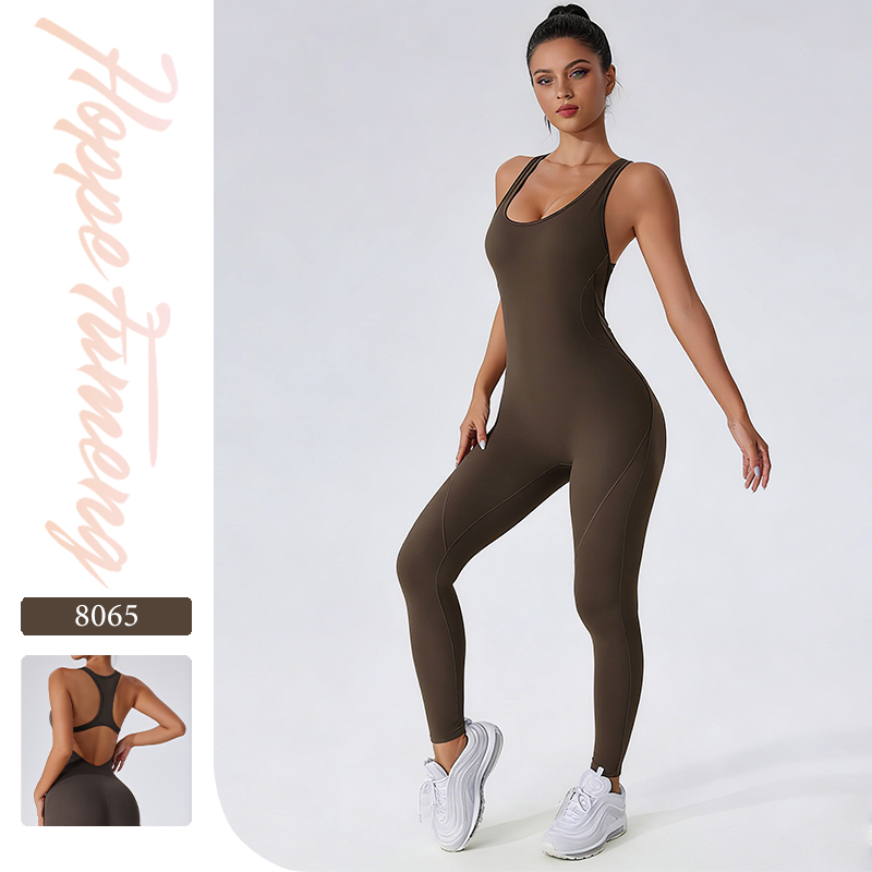 【Fumeng】Áo liền thân tập gym nữ phong cách hotgirl thấm hút nhanh cao cấp nâng mông hồng đào eo dẹt lưng trống cổ U