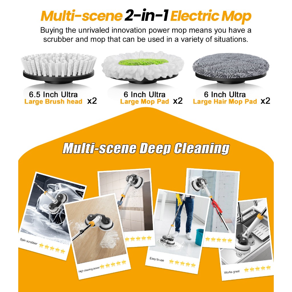 Bộ Phụ Kiện Bàn Chải Vệ Sinh Qimedo, Đầu Bàn Chải Đa Năng Chống Nước Ipx7 + Pin Dung Lượng Cao 21V + Bộ Chuyển Đổi Nguồn