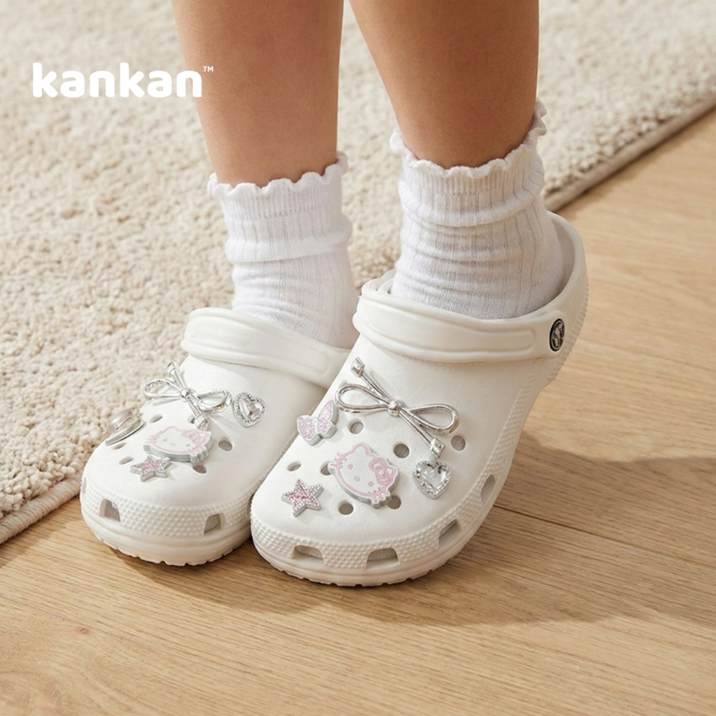 Sục Cho Bé Gái KanKanStore Dép Sục Trẻ Em Cao Cấp Quai Nơ Chống Trơn Trượt Nhẹ Êm Chân Ka063