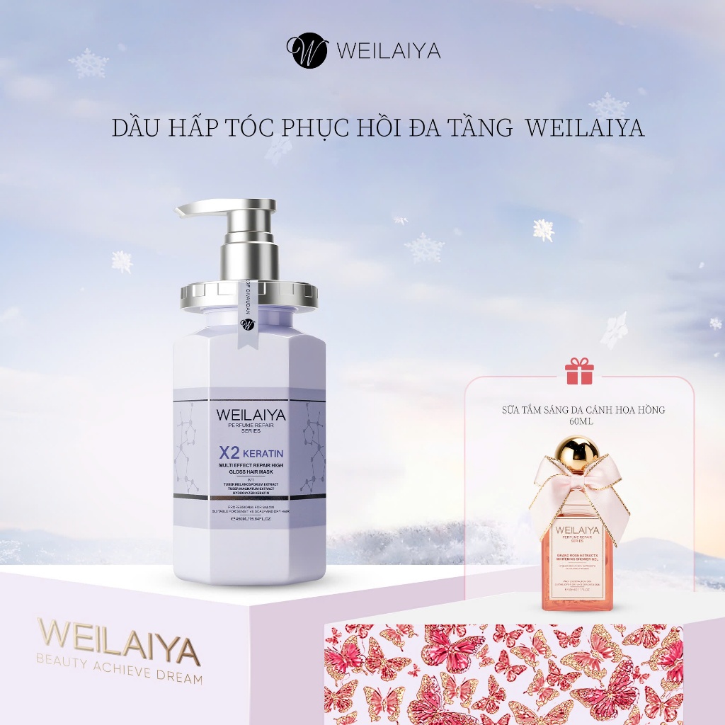 Dầu hấp tóc phục hồi đa tầng Weilaiya chiết xuất nấm Truffle dưỡng tóc chuyên sâu, mượt tóc cho tóc khô xơ chai 450ml