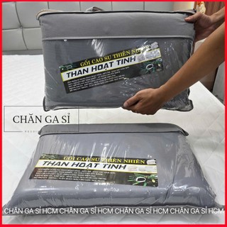 🎋Gối Cao Su Non Than Hoạt Tính Đàn Hồi, Bền Đẹp, Kháng Khuẩn, Không Xẹp Lún _ Chăn Ga Sỉ HCM