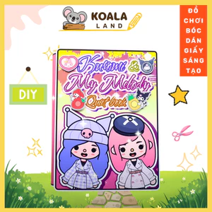 Cuốn Sách Hình kuromi melody Cắt Không Ồn Chuyên toca boca nhà búp bê giấy ngôi nhà đồ chơi bé gái đồ chơi giấy