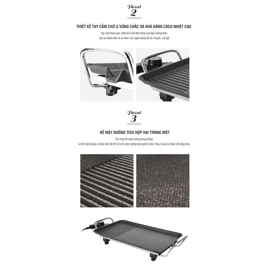 Bếp Nướng Điện LocknLock Electric Grill EJG212BLK 220-240V, 50/60Hz, 1800W - Màu Đen - K-MALL