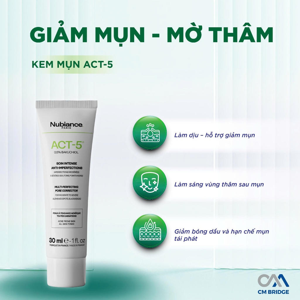 [Hàng Công Ty NK&PP ] Kem dưỡng da NUBIANCE. PARIS ACT-5 Multi-Perfecting Pore Corrector 30ml