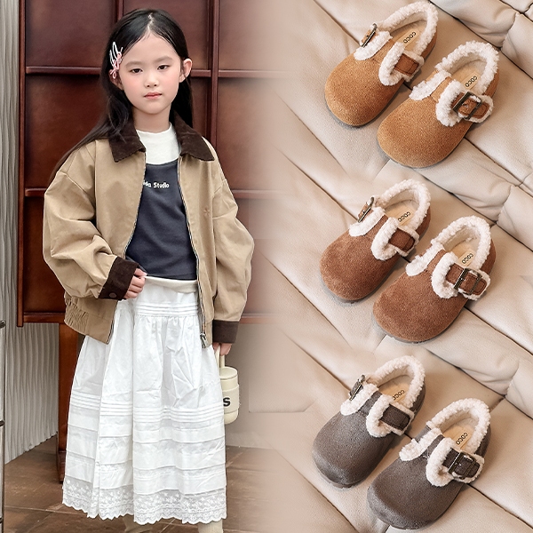 Giày giữ ấm lông cừu cho bé gái kiểu Hàn Quốc mới mùa thu, mềm mại và thoải mái