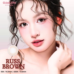 Lens y tế cấp ẩm màu nâu RUSS BROWN 12 tháng Hàn Quốc Gamilens ( Giảm giá 35k khách hàng mới )