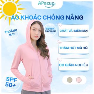 Áo Chống Nắng Cho Nữ Chống Tia UV Chất Vải Cotton Kim Cương Apacup chính hãng, mềm mát,