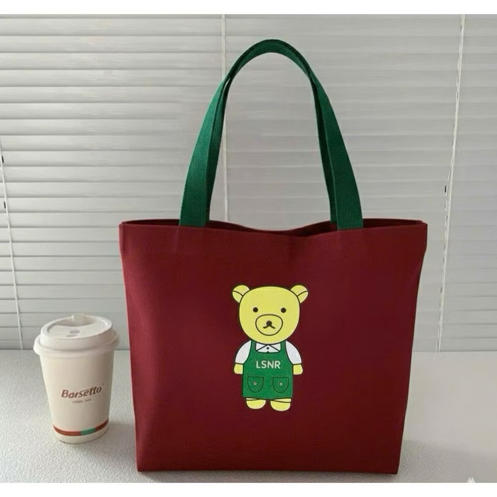 túi tote đi làm dễ thương vải bố chống nước nhiều màu tote gấu | BigBuy360 - bigbuy360.vn