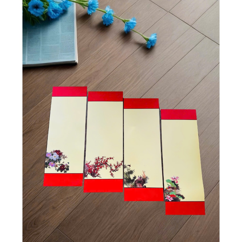 Giấy viết thư pháp, giấy ốp , giấy mỹ thuật 27x79cm in tranh giá rẻ viết sự kiện set 10 tờ kèm nẹp