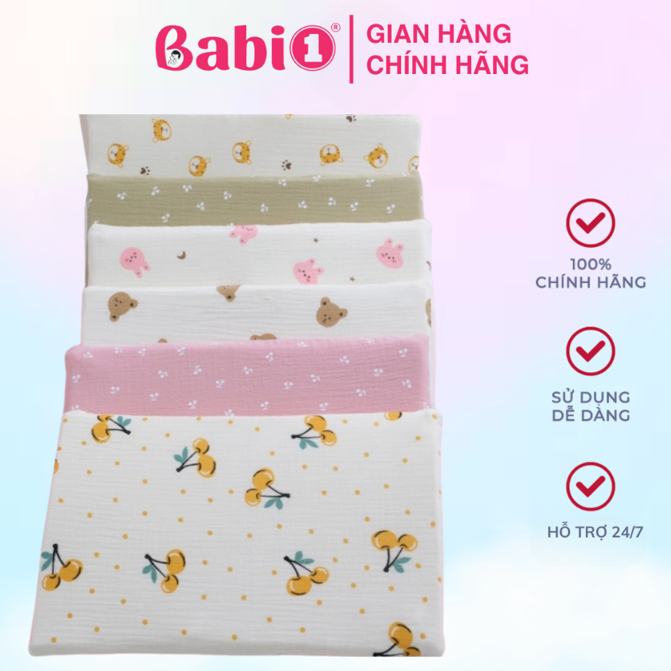 Gối Cao Su Non Babi1 Điều Hòa Vỏ Gối Sợi Tre Kháng Khuẩn An Toàn Da Cho Bé