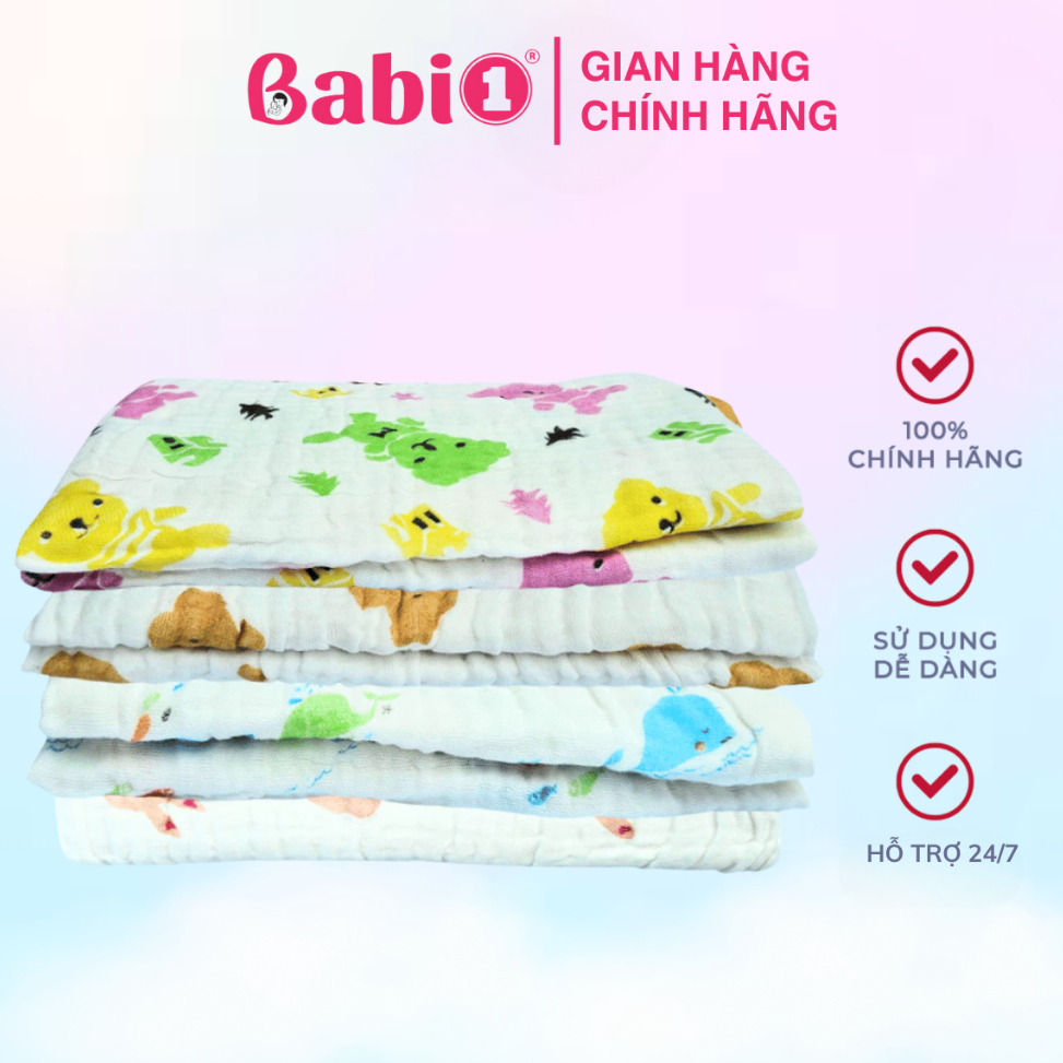Khăn Tắm Xô 4 Lớp Babi 1 Xuất Nhật Siêu Thấm Hút Cho Bé Size 105x110cm