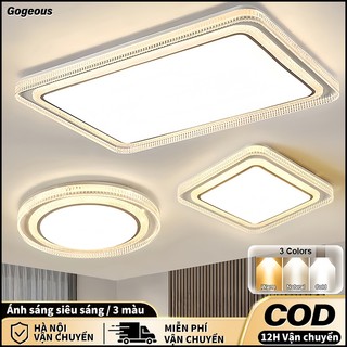 Đèn ốp trần phòng khách GOGEOUS đèn LED âm trần trang trí 3 màu đèn trần tròn Bảo hành 3 năm