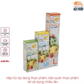 Combo 3 Hộp túi zip đựng thực phẩm, bảo quản thực phẩm sạch sẽ, an toàn, có khoá siêu tiện dụng