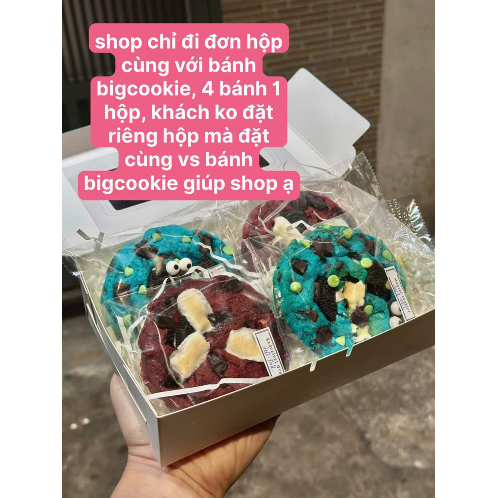 Hộp đựng 4 bánh bigcookie(khách mua kèm bánh, shop k bán lẻ hộp ạ)