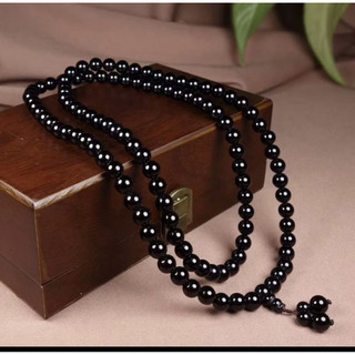 Vàng Đen Obsidian Vòng Tay 108 Hạt( 6 li ) Đa Vòng Tay Vòng Cổ Nam Nữ Đính Hạt Tự Nhiên Mân Côi Trang Sức Cặp Đôi