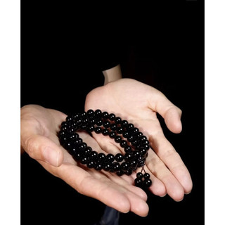 Vàng Đen Obsidian Vòng Tay 108 Hạt( 6 li ) Đa Vòng Tay Vòng Cổ Nam Nữ Đính Hạt Tự Nhiên Mân Côi Trang Sức Cặp Đôi