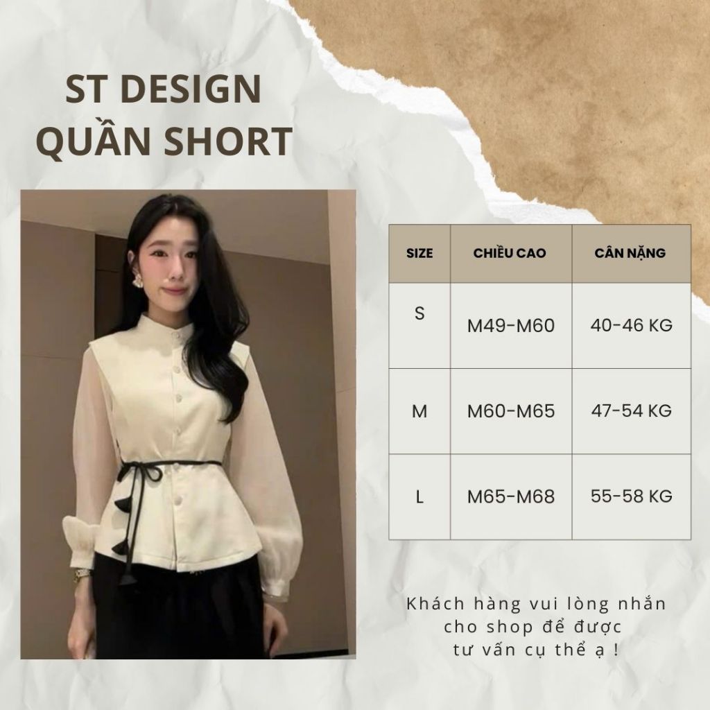 Áo Sơ Mi Nữ Chiết Eo Màu Be Thiết Kế Sang Trọng Tặng Dây Thắt Eo Phong Cách Hiện Đại - ST Design - 52